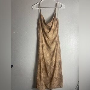 Blue Blush Tan Backless Dress